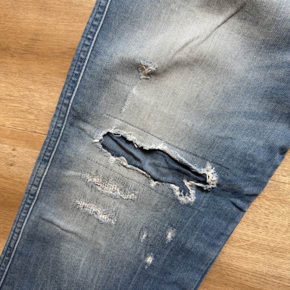 Diesel Denim Sweatpants Men 32x32 Blue Thavar-NE Slim Skinny Patch Designer - Picture 8 of 14